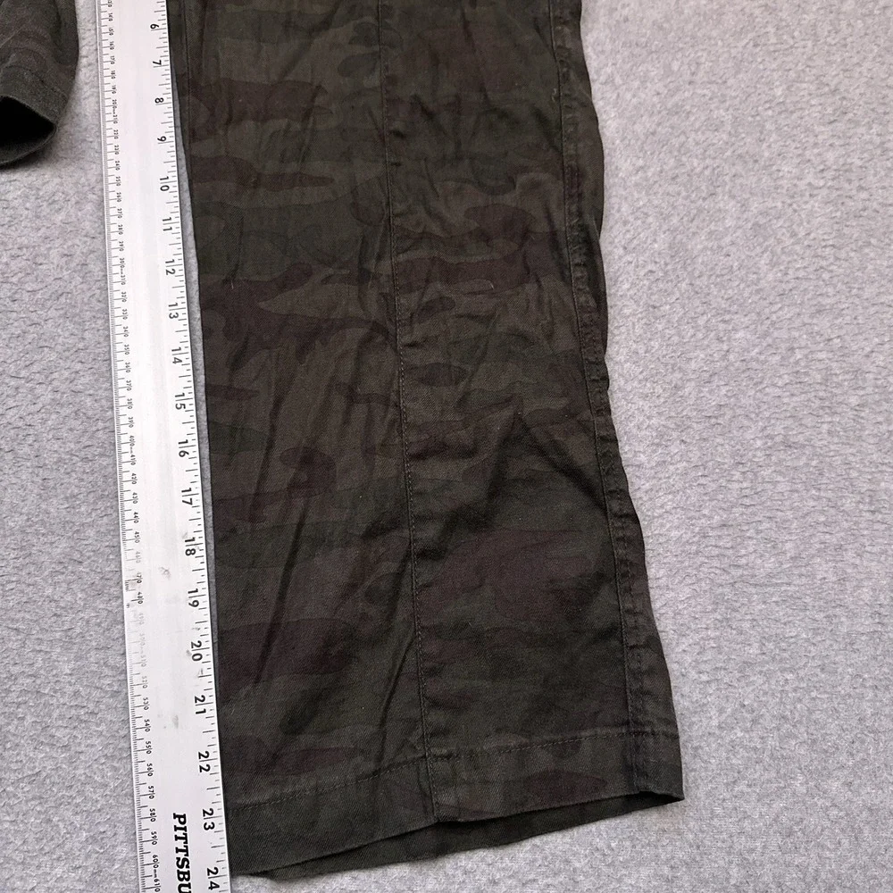 Level 99 Bette Seamed Trouser Size 28 Midnight Camo Belted High Rise Linen Blend - Picture 8 of 11